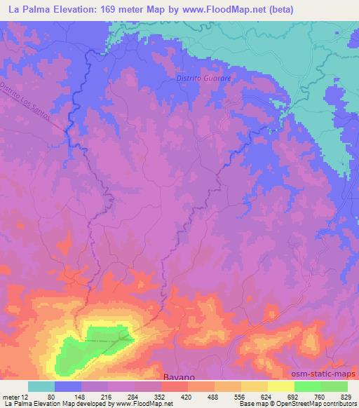 La Palma,Panama Elevation Map