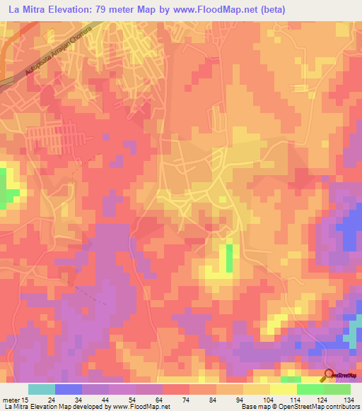 La Mitra,Panama Elevation Map