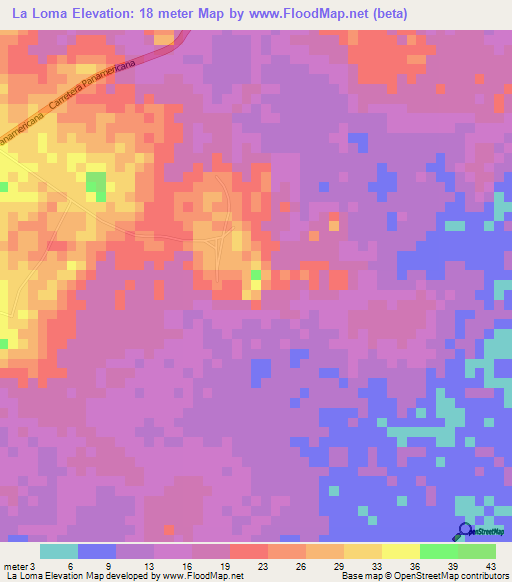 La Loma,Panama Elevation Map