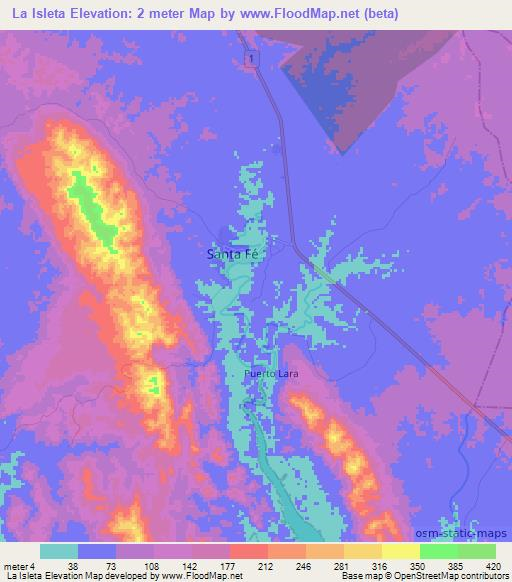La Isleta,Panama Elevation Map
