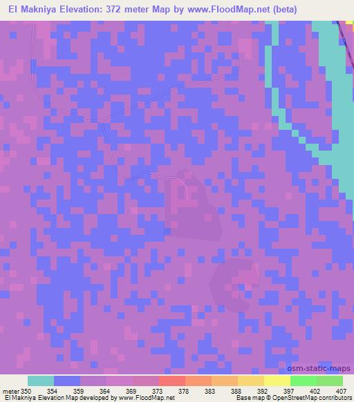 El Makniya,Sudan Elevation Map