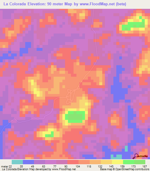 La Colorada,Panama Elevation Map