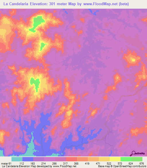 La Candelaria,Panama Elevation Map