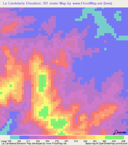 La Candelaria,Panama Elevation Map