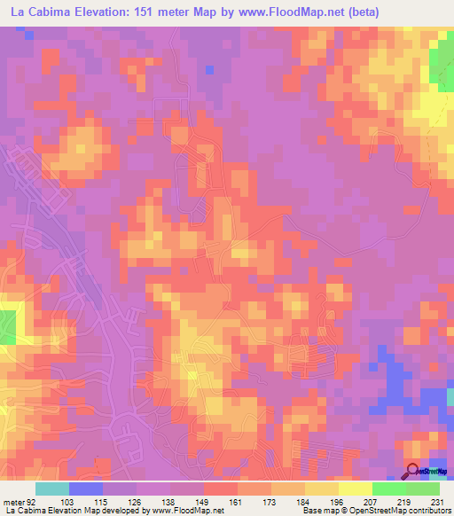 La Cabima,Panama Elevation Map
