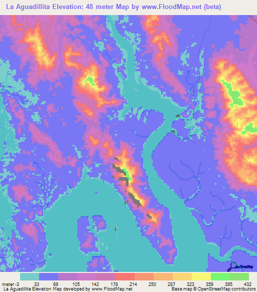 La Aguadillita,Panama Elevation Map
