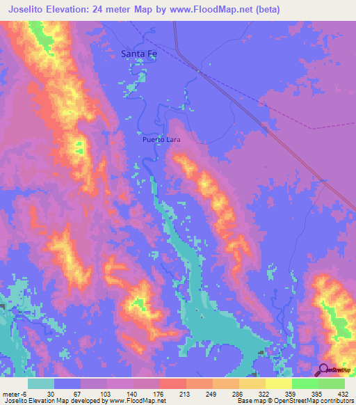 Joselito,Panama Elevation Map