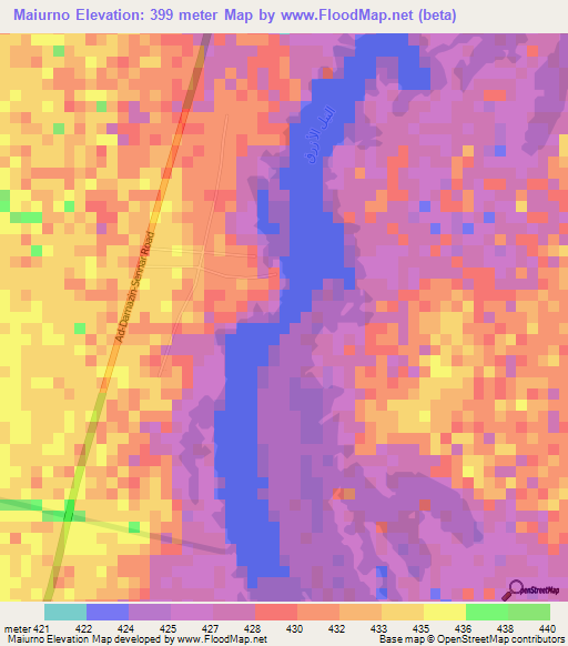 Maiurno,Sudan Elevation Map