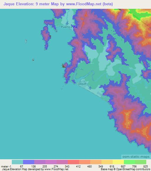 Jaque,Panama Elevation Map