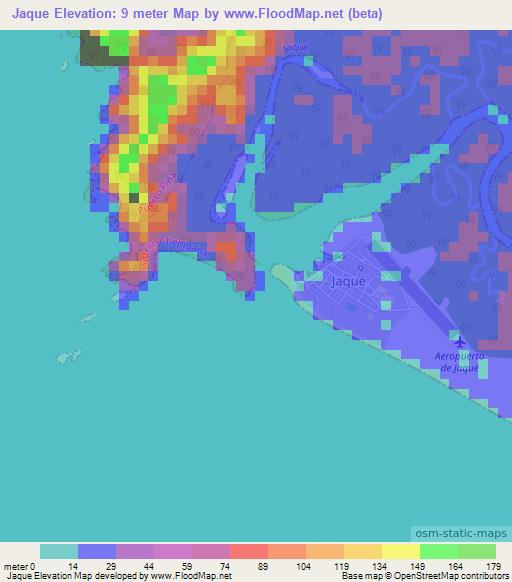 Jaque,Panama Elevation Map