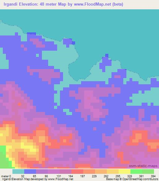 Irgandi,Panama Elevation Map