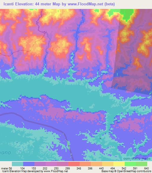 Icanti,Panama Elevation Map