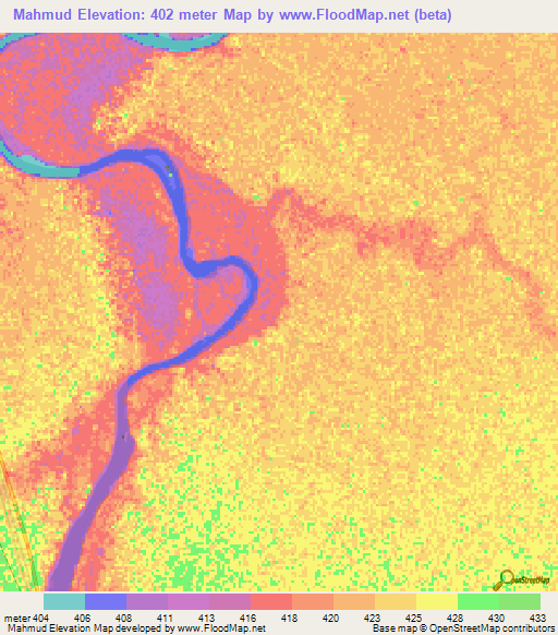Mahmud,Sudan Elevation Map