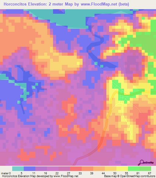 Horconcitos,Panama Elevation Map