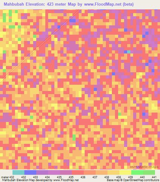 Mahbubah,Sudan Elevation Map