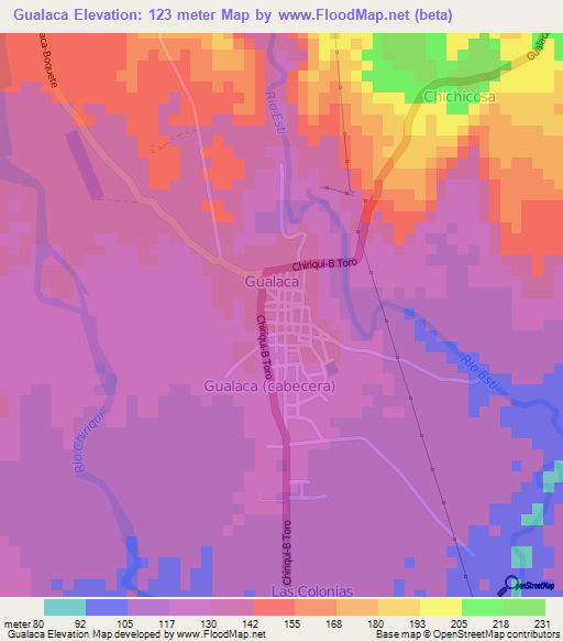 Gualaca,Panama Elevation Map