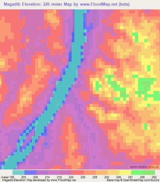 Magadib,Sudan Elevation Map