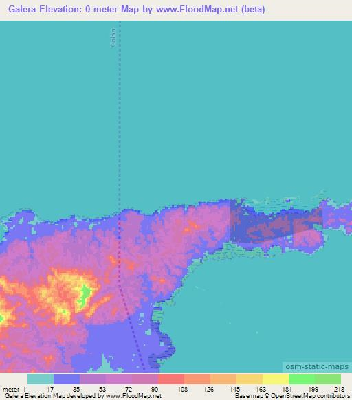 Galera,Panama Elevation Map