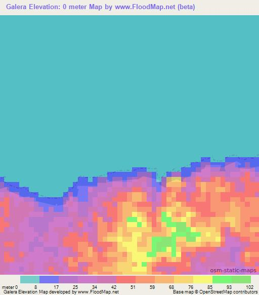 Galera,Panama Elevation Map