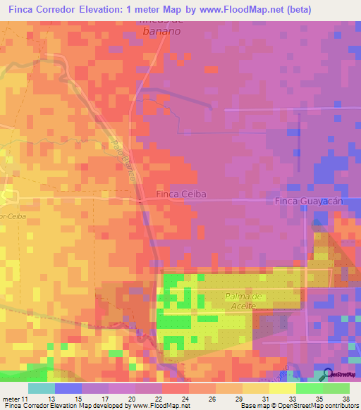 Finca Corredor,Panama Elevation Map