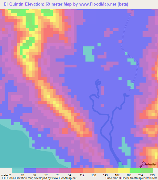 El Quintin,Panama Elevation Map