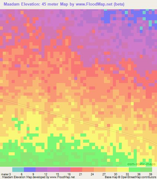 Maadam,Sudan Elevation Map