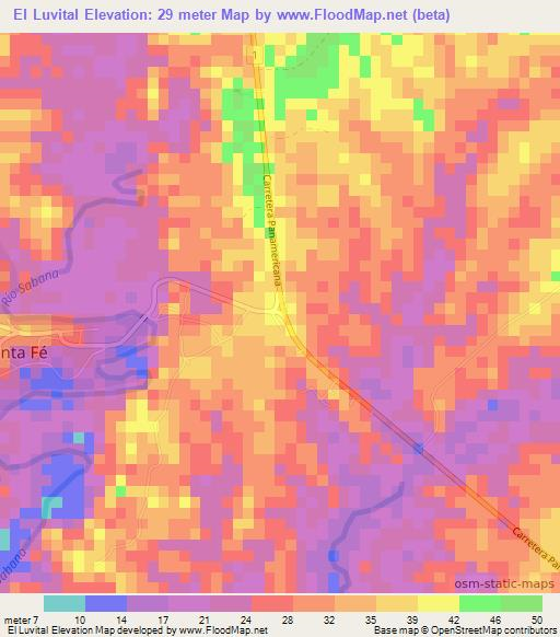 El Luvital,Panama Elevation Map
