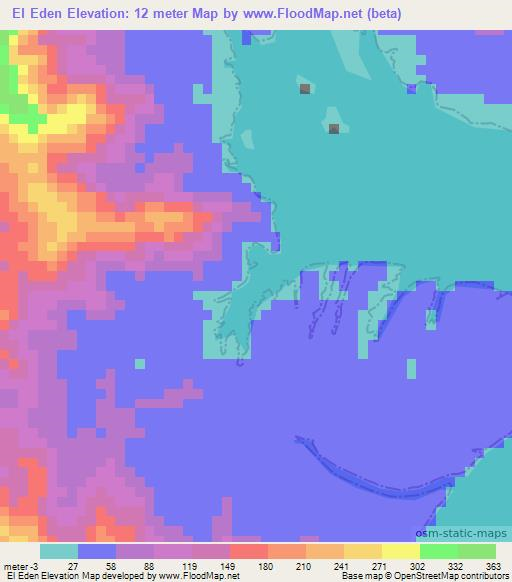 El Eden,Panama Elevation Map