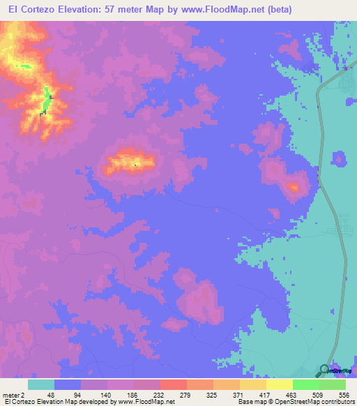 El Cortezo,Panama Elevation Map