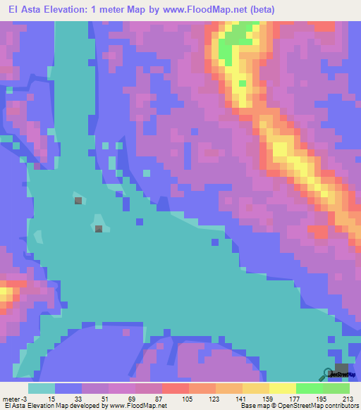 El Asta,Panama Elevation Map