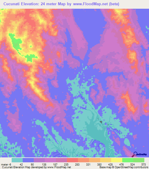 Cucunati,Panama Elevation Map