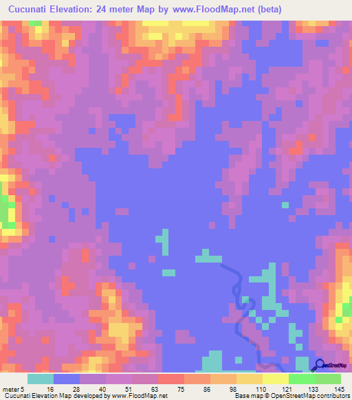 Cucunati,Panama Elevation Map
