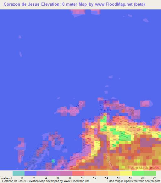Corazon de Jesus,Panama Elevation Map
