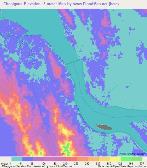 Chepigana,Panama Elevation Map
