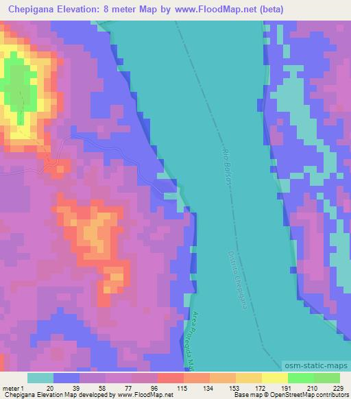 Chepigana,Panama Elevation Map