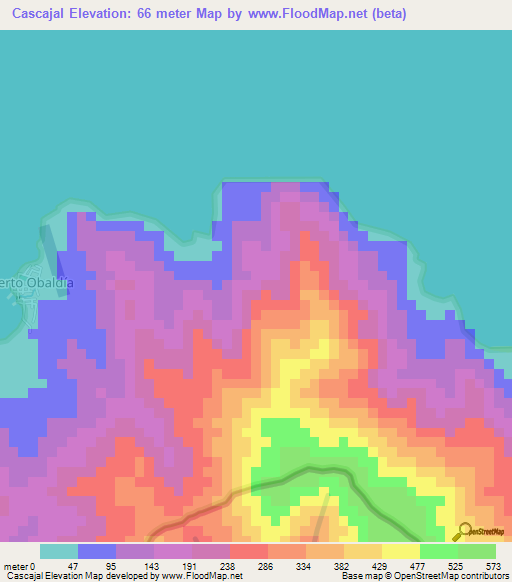 Cascajal,Panama Elevation Map