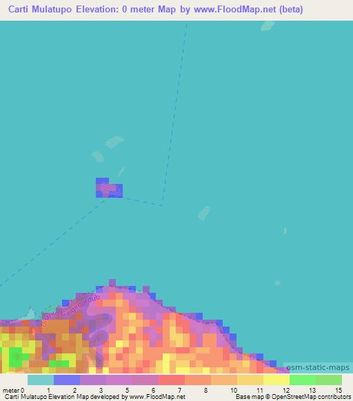 Carti Mulatupo,Panama Elevation Map
