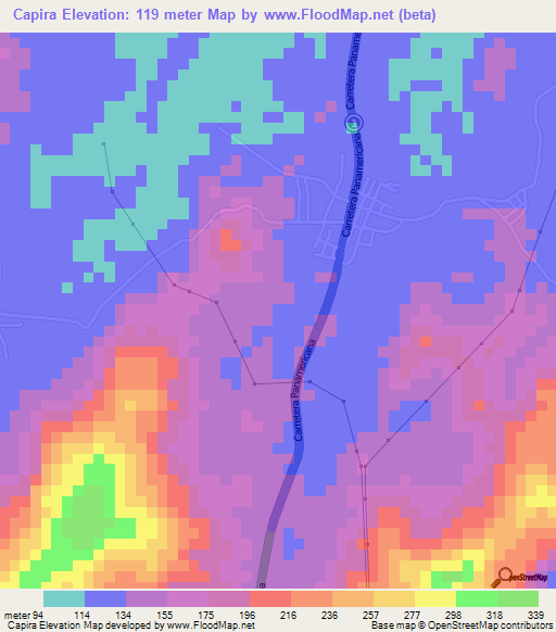 Capira,Panama Elevation Map