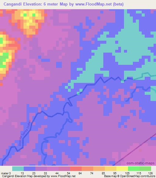 Cangandi,Panama Elevation Map