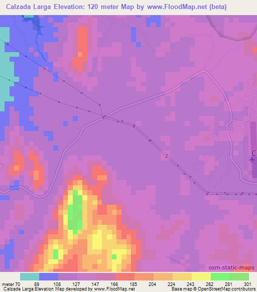 Calzada Larga,Panama Elevation Map