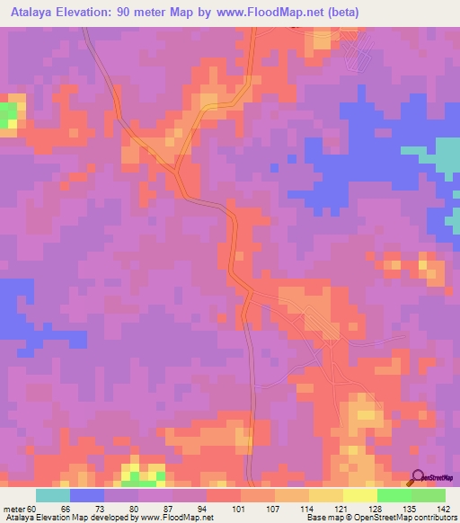Atalaya,Panama Elevation Map