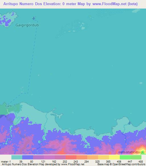 Arritupo Numero Dos,Panama Elevation Map