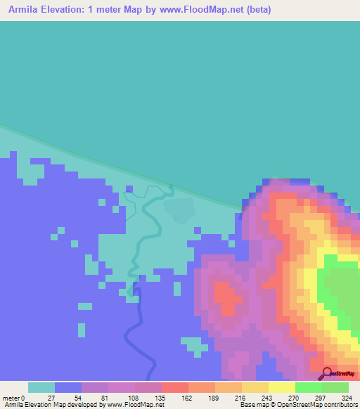 Armila,Panama Elevation Map