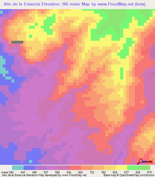 Alto de la Estancia,Panama Elevation Map