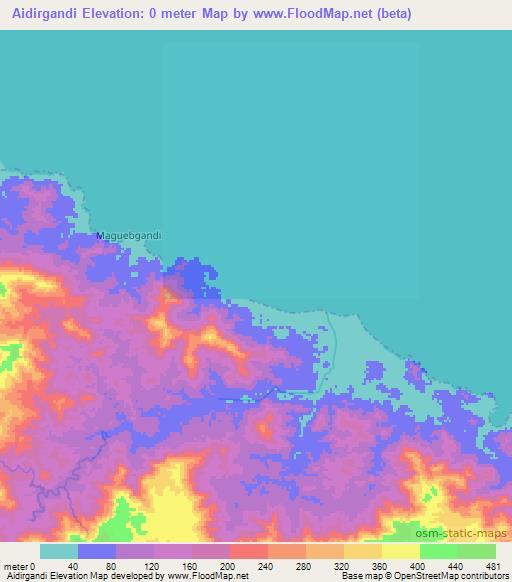 Aidirgandi,Panama Elevation Map