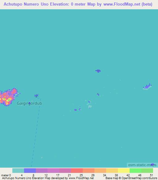 Achutupo Numero Uno,Panama Elevation Map