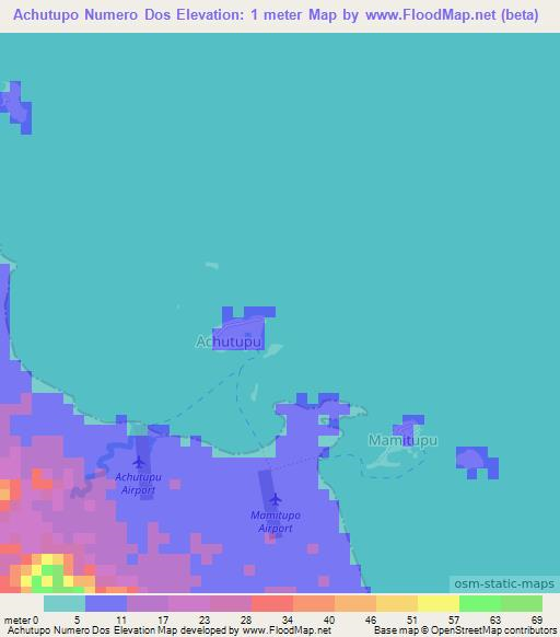 Achutupo Numero Dos,Panama Elevation Map