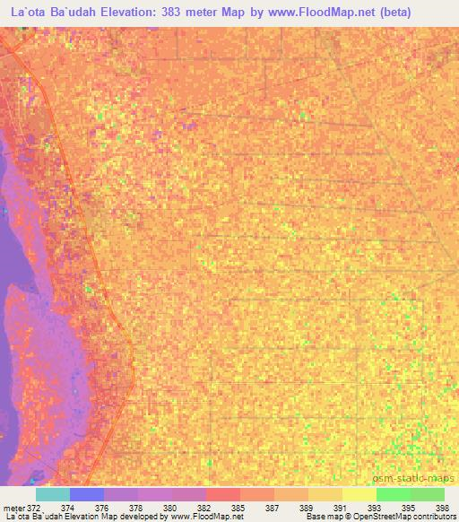 La`ota Ba`udah,Sudan Elevation Map