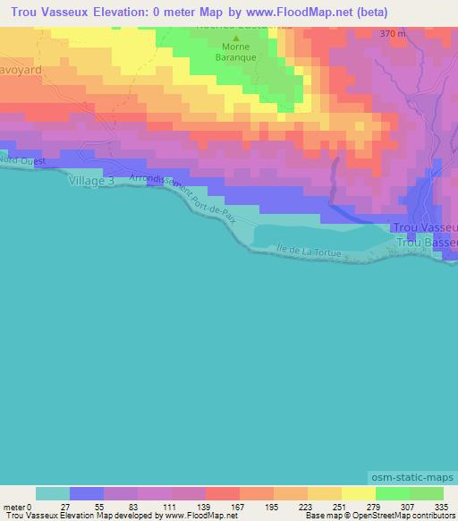 Trou Vasseux,Haiti Elevation Map