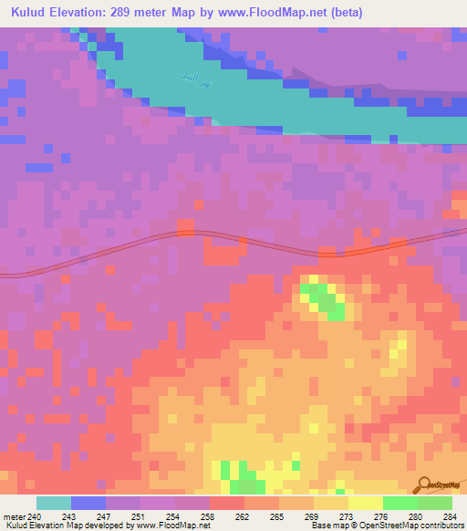 Kulud,Sudan Elevation Map